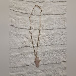 Rose Quartz Necklace Wrapped Charm Necklace